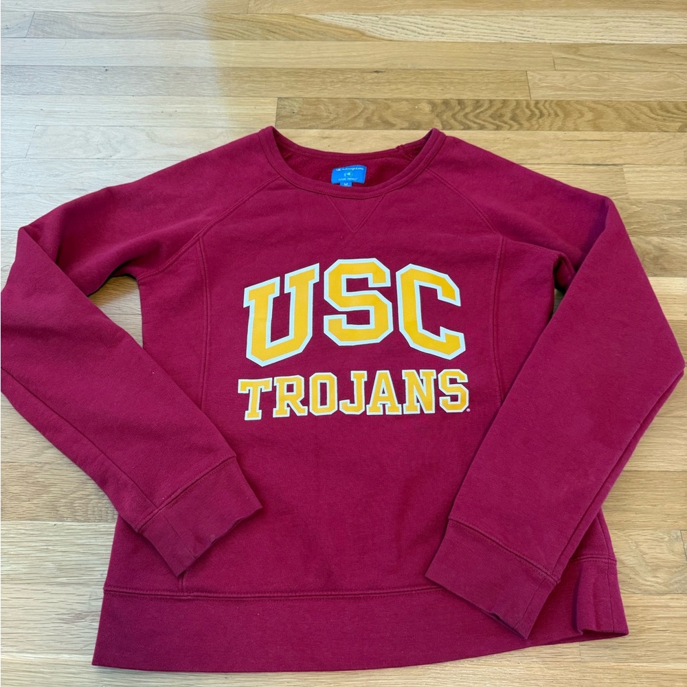 Champion USC Trojans Future Friendly Crewneck Sweatshirt Red/Gold Women's M - Picture 4 of 8